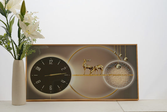 DEER DESIGN CRYSTAL CLOCK {2.5 x 1.5 ft}