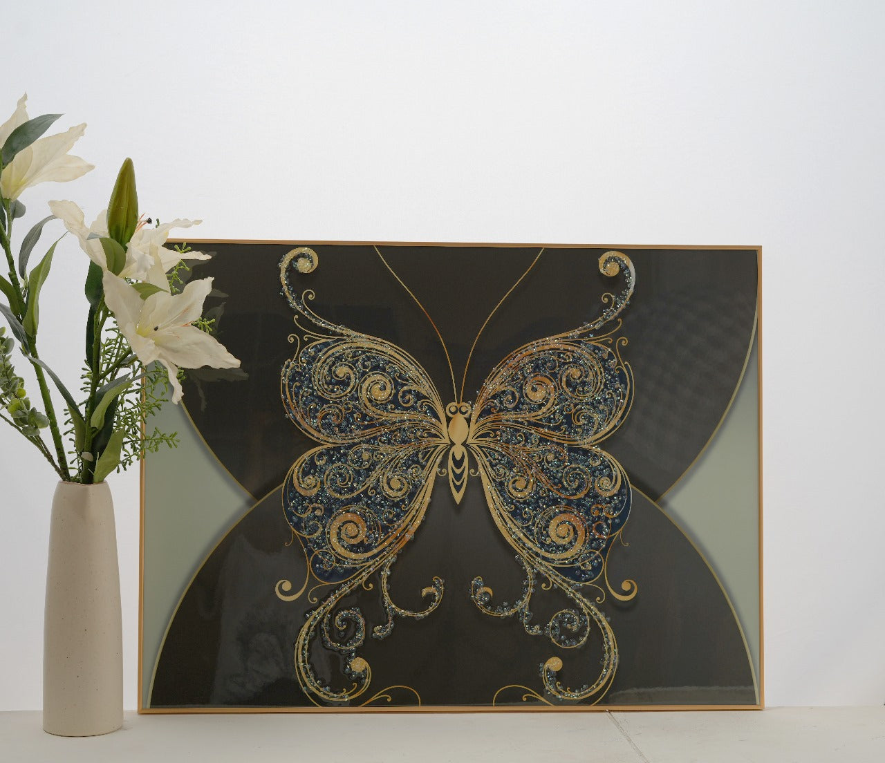 PREMIUM EMBOSSED FINISHED BUTTERFLY CRYSTAL FRAME (2.5 x 2 FT)