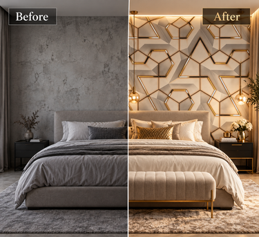 Self Adhesive 3D Gilded Hexagon Wallpaper 10m x 18in | Luxury Geometric Decor