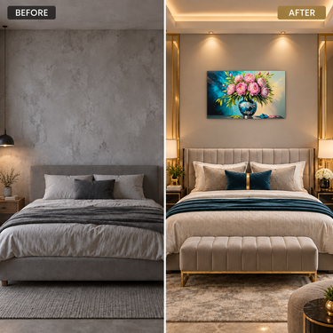 Luxury Pink Peony & Teal Blue Crystal Floral Wall Art Frame – Premium 3D Rhinestone Flower Vase Decorative Panel
