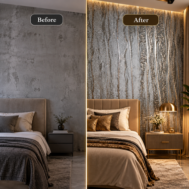 Self Adhesive Silver Metallic Embossed Wallpaper 10m x 18in | Luxury Foil Texture Wall Decor