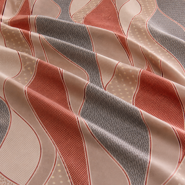 Blush Wave Harmony Peach & Blue Abstract Printed Double Bedsheet Set | Super-Soft Microfiber with 2 Pillow Covers