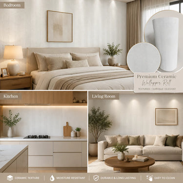 Self Adhesive Ceramic Dot Texture Wallpaper Room Setting – Nidhi Decor Mumbai India
