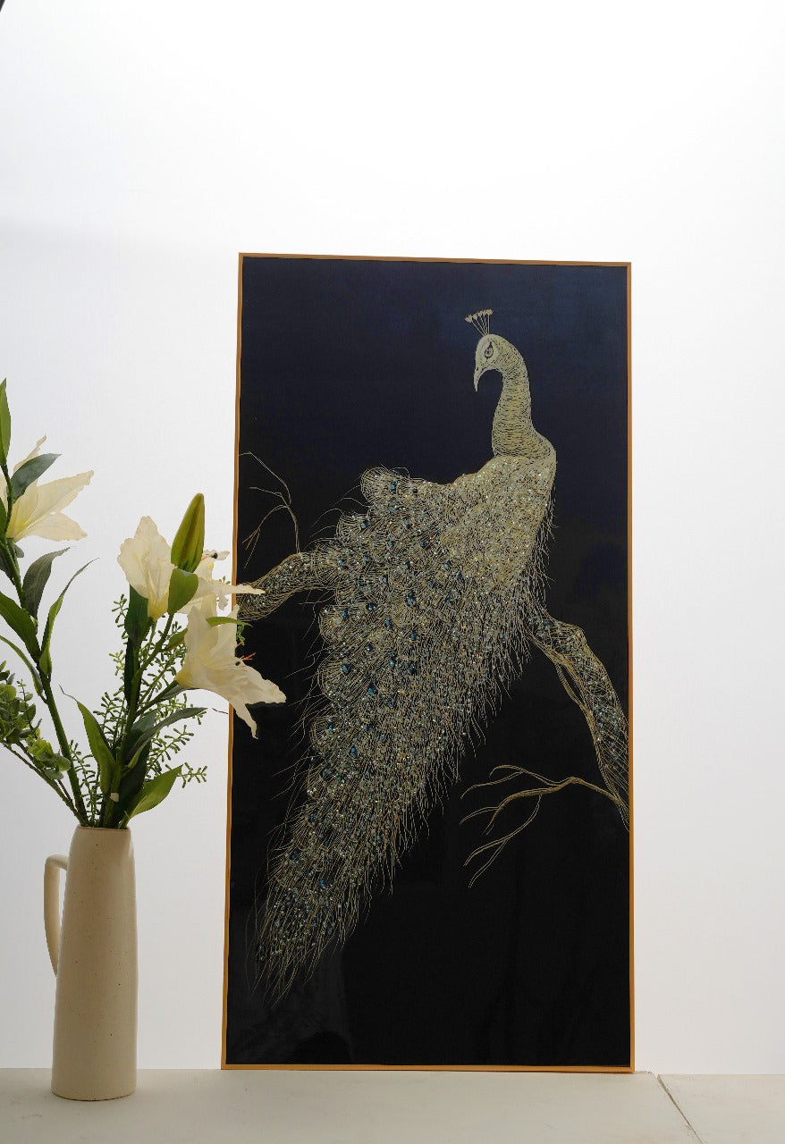 PREMIUM CRYSTAL FRAME PEACOCK 3*1.5ft