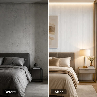 Ceramic Coated Line Texture Roll Installed on Wall – Nidhi Decor 2x10 Ft Mumbai Home Decor