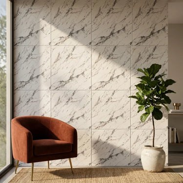 Nidhi Decor White Black Line Foam Sheet Close-Up – Monochrome Stripe Wall Panel India