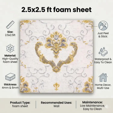 Nidhi Decor Royal Design Foam Sheet Close-Up – Ornate Royal Pattern Wall Panel India