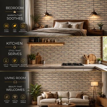 Self Adhesive 3D Cube Brick Wallpaper 10m x 18in | Industrial Wall Decor for Cafe