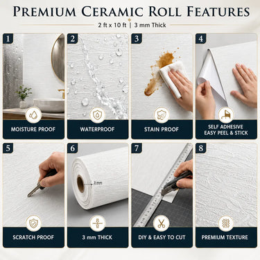 Self Adhesive Ceramic Root Texture Wallpaper Room Setting – Nidhi Decor Mumbai India