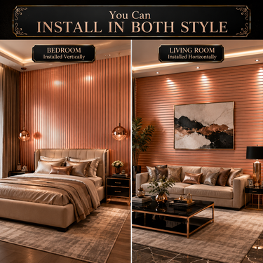 Rose Gold Metallic Grille Sheet 2×10 ft | Self-Adhesive Decorative Wall Panel Roll | Luxury Fluted Slat Wall Covering for Living Room, Bedroom & TV Unit