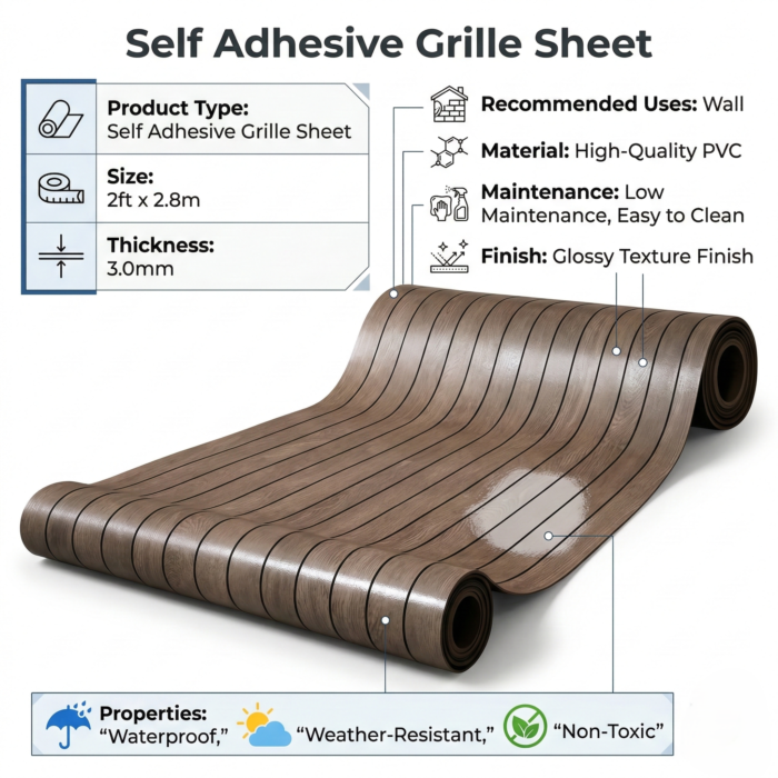 Self Adhesive Grille Sheet Ebony - Image 2