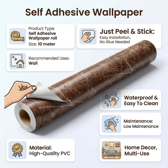 Self Adhesive Brown Texture 10 Meter - Image 2
