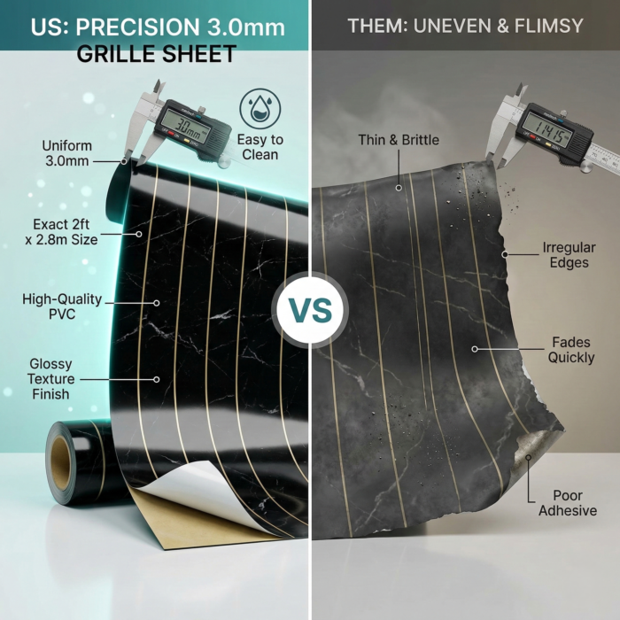 Self Adhesive Grille Sheet Black Texture - Image 4