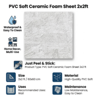 PVC Soft White Texture Ceramic Foam Sheet 2X2 ft - Image 4