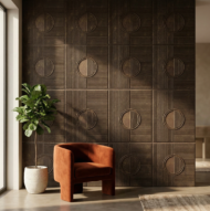 Non Self Adhesive Axis Orbit Magnum Brown 3D Panel - Image 3