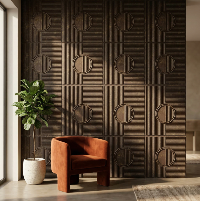 Non Self Adhesive Axis Orbit Magnum Brown 3D Panel - Image 3