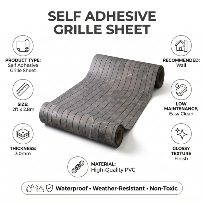 Self Adhesive Grille Sheet Grey Texture - Image 4