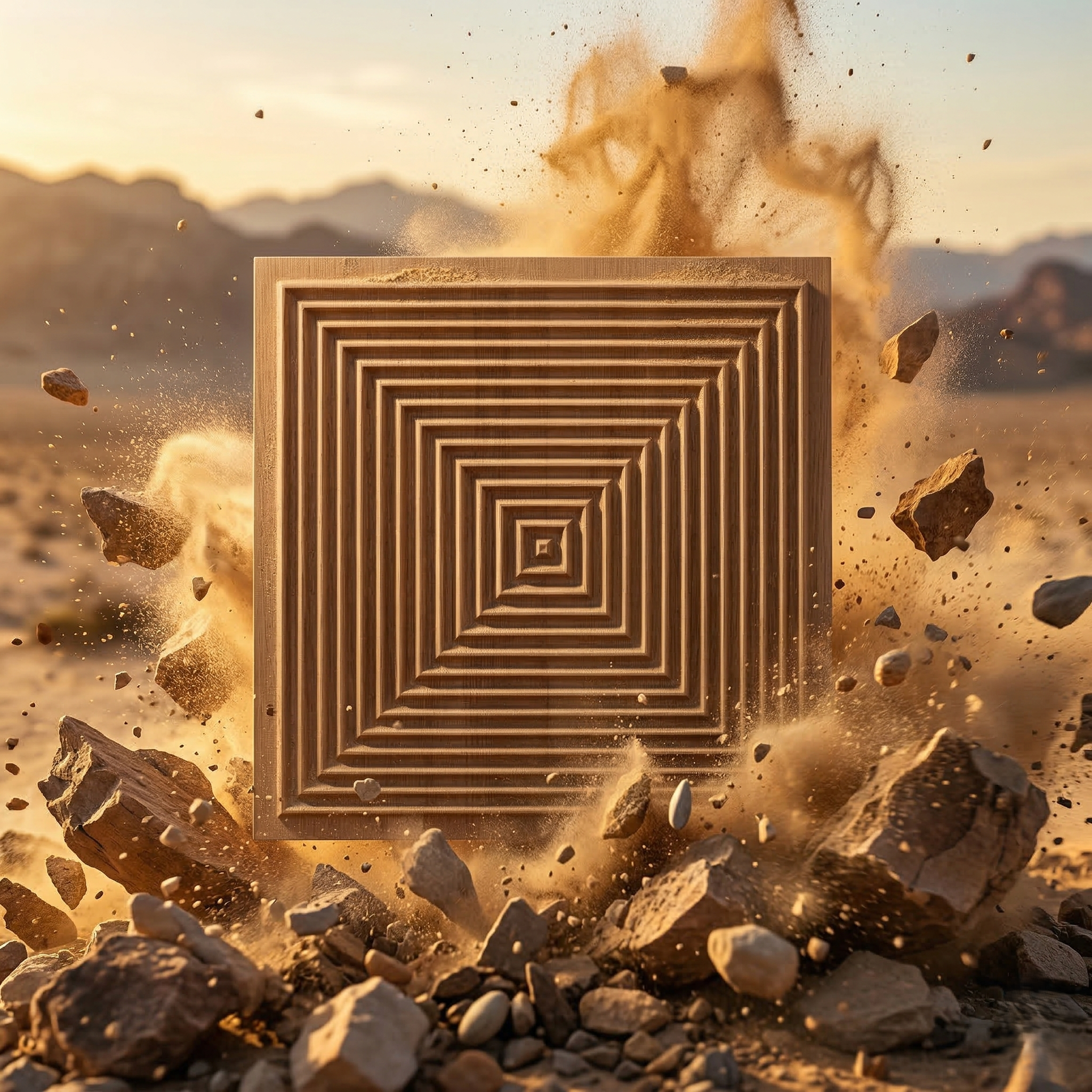 1 Self Adhesive Rectangular Metallic Wood Pattern 3D Panel - Image 1