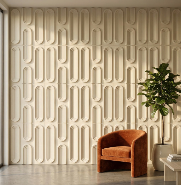 Non Self Adhesive Loopa White Tail Pattern 3D Panel - Image 3