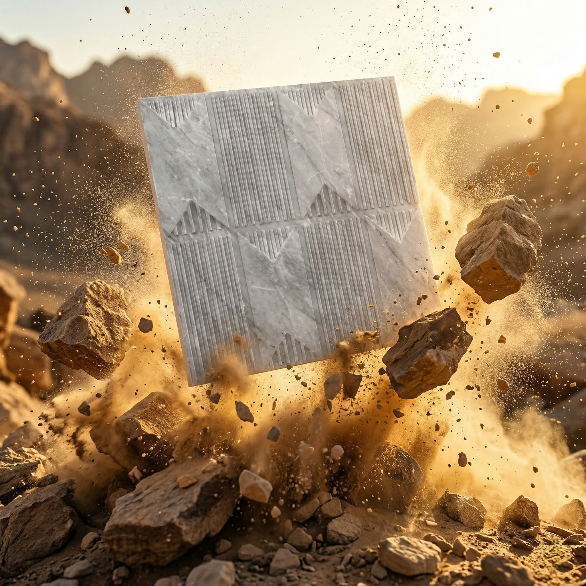 1 Non Self Adhesive Artisan White Marble Pattern 3D Panel - Image 1