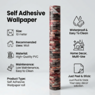 Self Adhesive Wallpaper Colourful Bricks Texture 10 Meter - Image 5