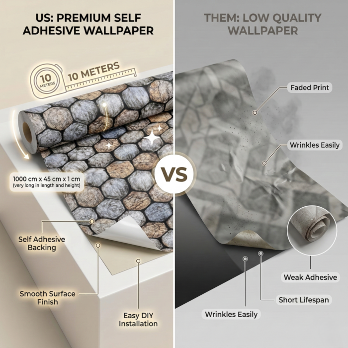 Self Adhesive Wallpaper Stone Texture 10 Meter - Image 3