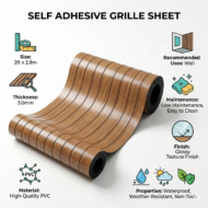 Self Adhesive Grille Sheet Dark Walnut - Image 3