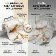 Self Adhesive White Dark Yellow Texture Wallpaper Roll 2 Meter - Image 4