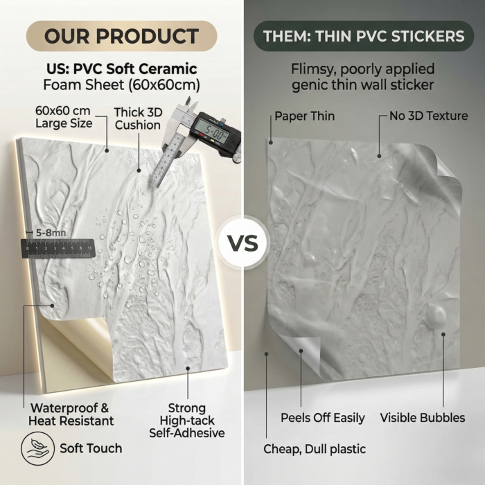 PVC Soft White Ceramic Foam Sheet 2X2 ft - Image 4