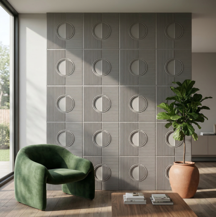 Non Self Adhesive Axis Orbit White 3D Panel - Image 3