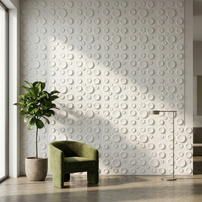 Non Self Adhesive Bubble White 3D Panel - Image 3