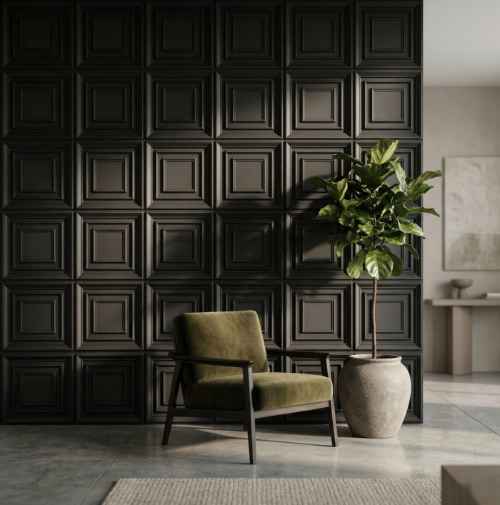 Non Self Adhesive Square Black 3D Panel - Image 3