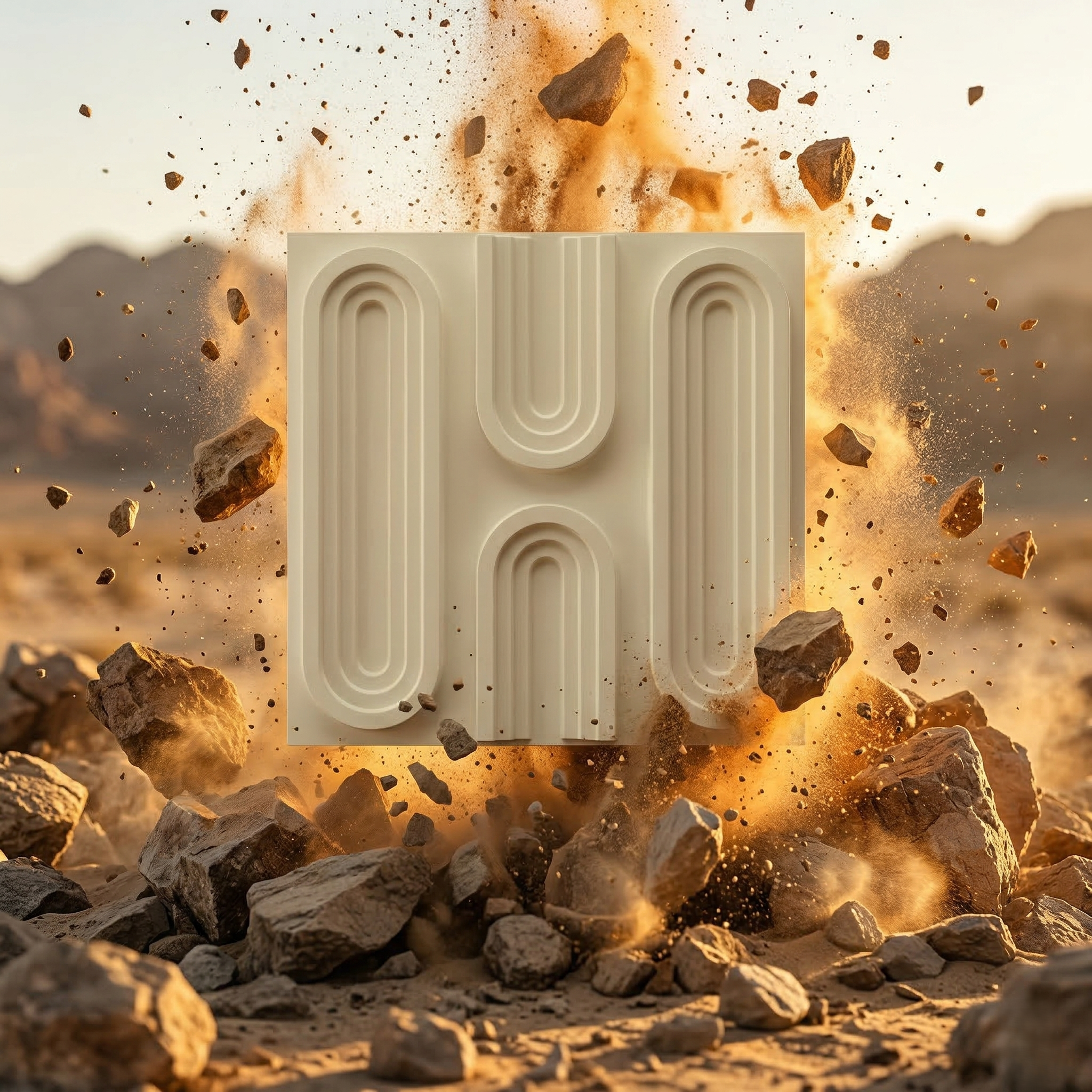 2 Non Self Adhesive Loopa White Tail Pattern 3D Panel - Image 1