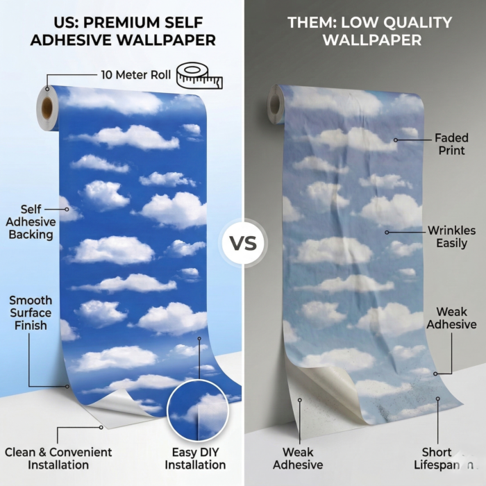 Self Adhesive Wallpaper Cloud Texture 10 Meter - Image 3