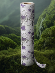 Self Adhesive Wallpaper White Purple Circle Texture 10 Meter