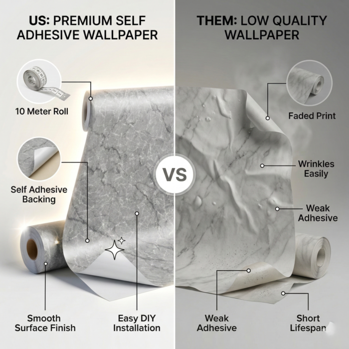 Self Adhesive Wallpaper Grey Texture 10 Meter - Image 3