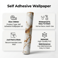 Self Adhesive White Dark Yellow Texture Wallpaper Roll 2 Meter - Image 3