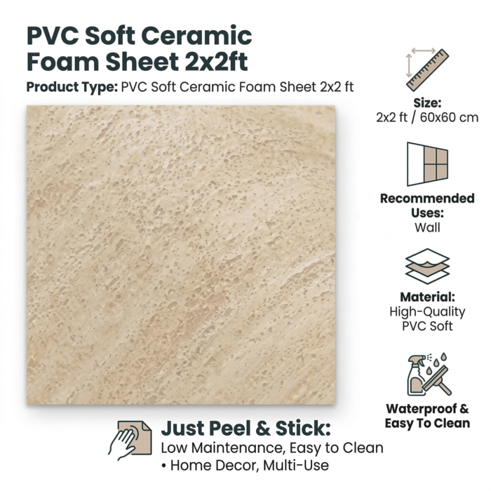 PVC Soft Royal Yellow Dot Texture Ceramic Foam Sheet 2X2 ft - Image 3