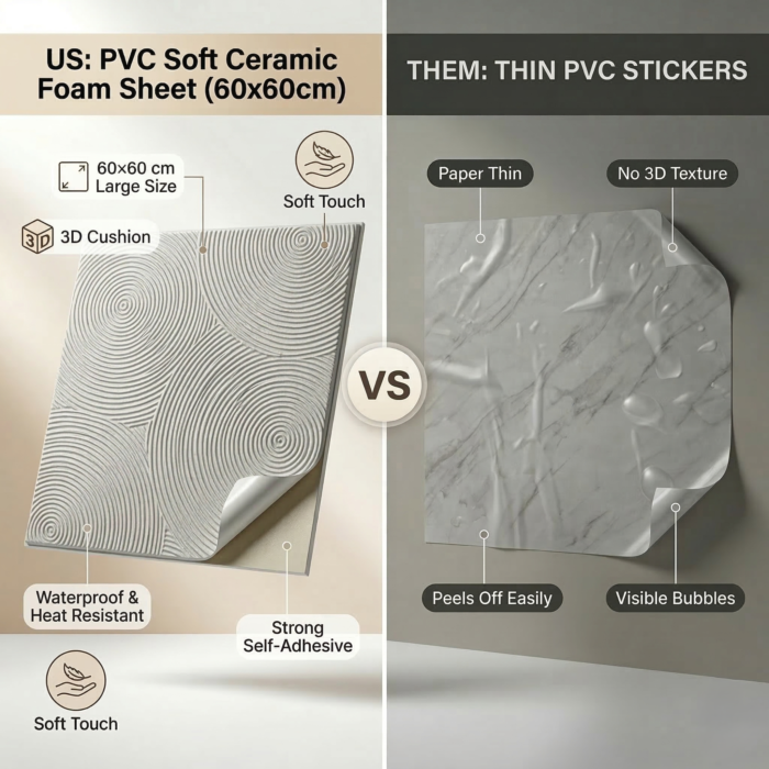 PVC Soft Cement Circle Texture Ceramic Foam Sheet 2X2 ft - Image 3