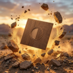 Non Self Adhesive Axis Orbit Metallic Wood 3D Panel