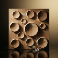 Non Self Adhesive Bubble Metallic Wood 3D Panel - Image 2