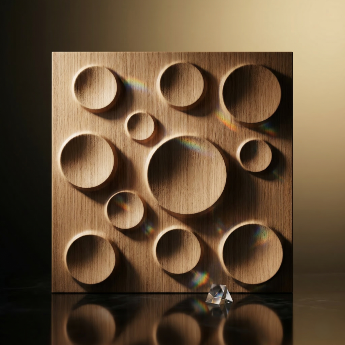 Non Self Adhesive Bubble Metallic Wood 3D Panel - Image 2