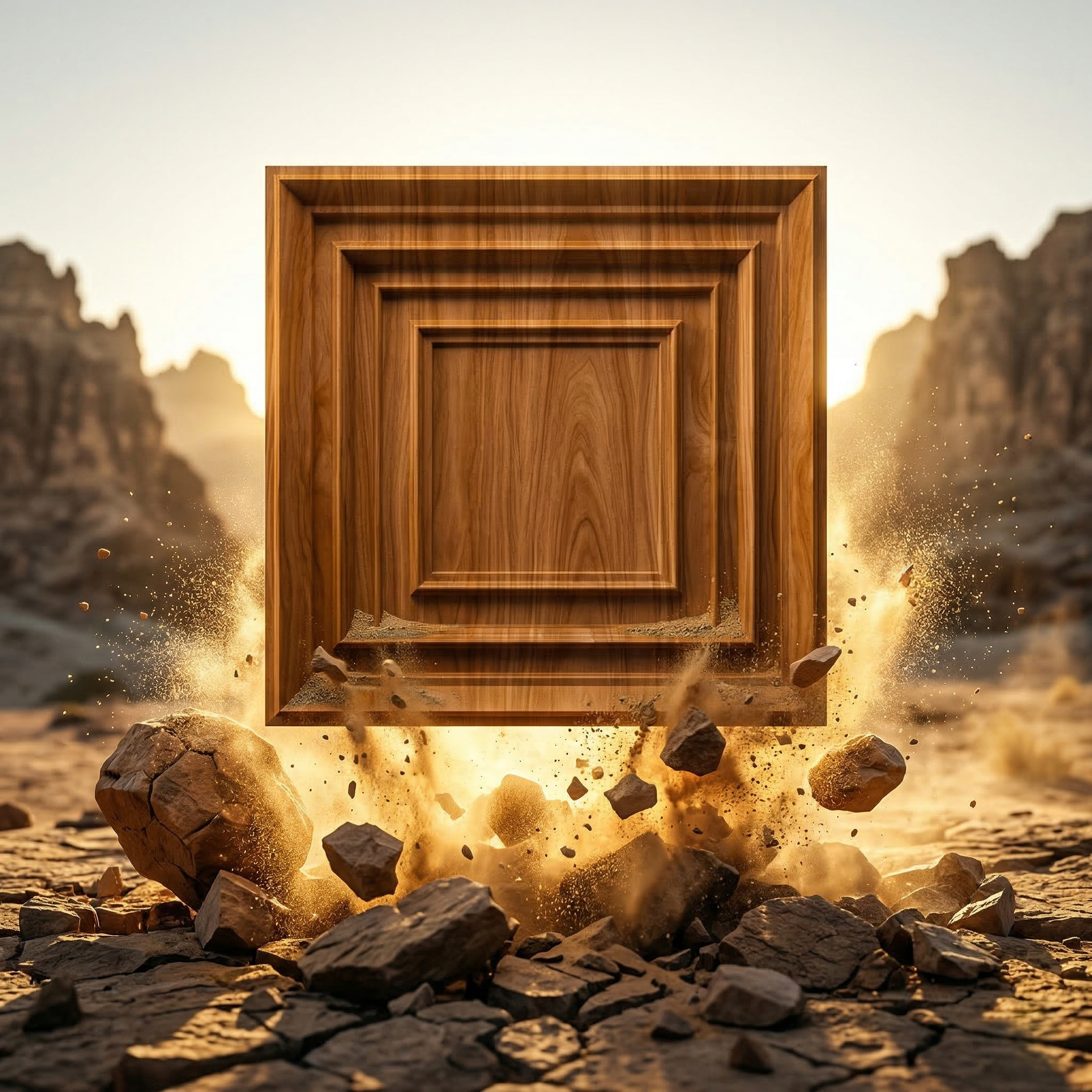 3 Non Self Adhesive Square Teak Wood 3D Panel - Image 1