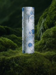 Self Adhesive Wallpaper White Blue Circle Texture 10 Meter