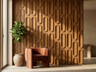 Non Self Adhesive Loopa Teak Wood Pattern 3D Panel - Image 3