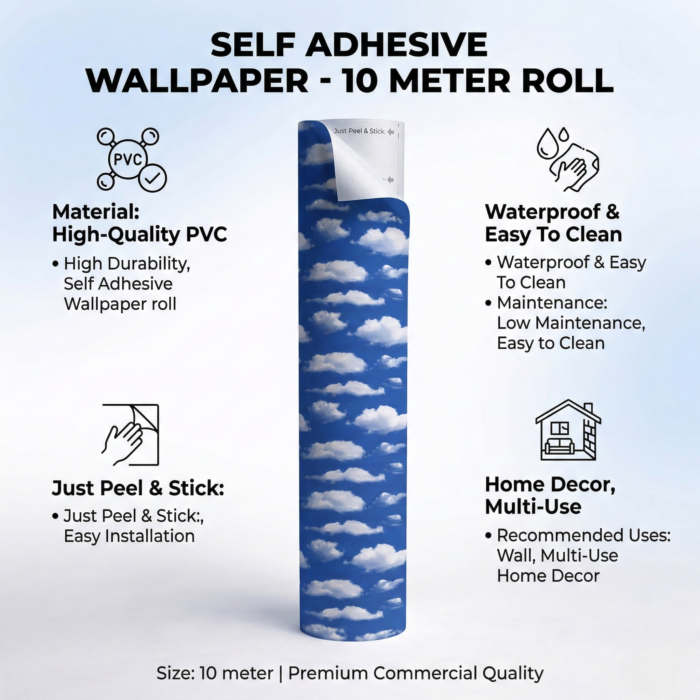 Self Adhesive Wallpaper Cloud Texture 10 Meter - Image 4