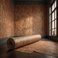 Self Adhesive Brown Bricks Texture 10 Meter