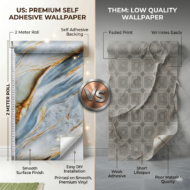 Self Adhesive White Light Blue Yellow Line Texture Wallpaper Roll 2 Meter - Image 4