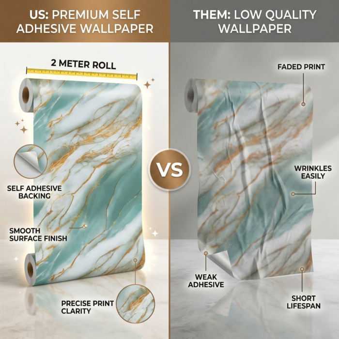 Self Adhesive White Green Yellow Line Texture Wallpaper Roll 2 Meter - Image 3