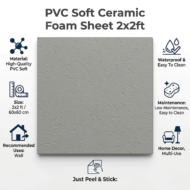 PVC Soft Grey Texture Ceramic Foam Sheet 2X2 ft - Image 3
